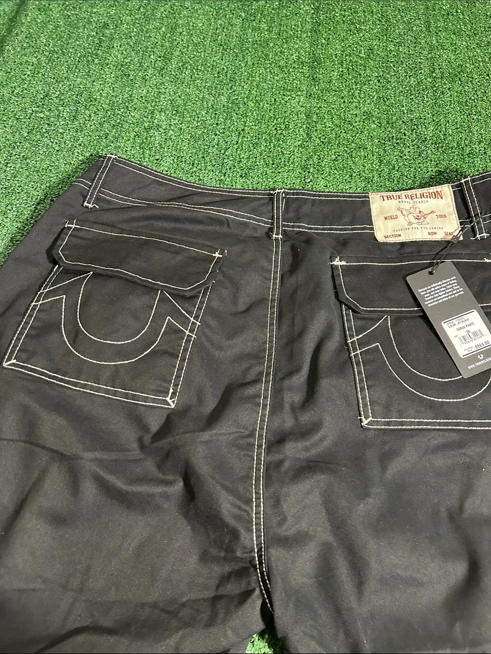 True Religion Brand Jeans waist 36 Men's Black Cargo Work Pants NWT